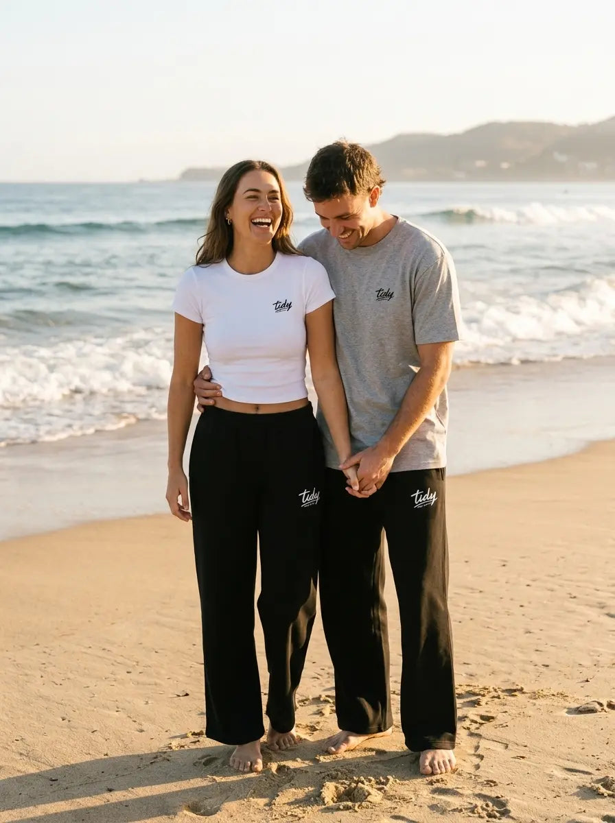 OG Sweatpants White Logo by Tidy Originals matching streetwear set