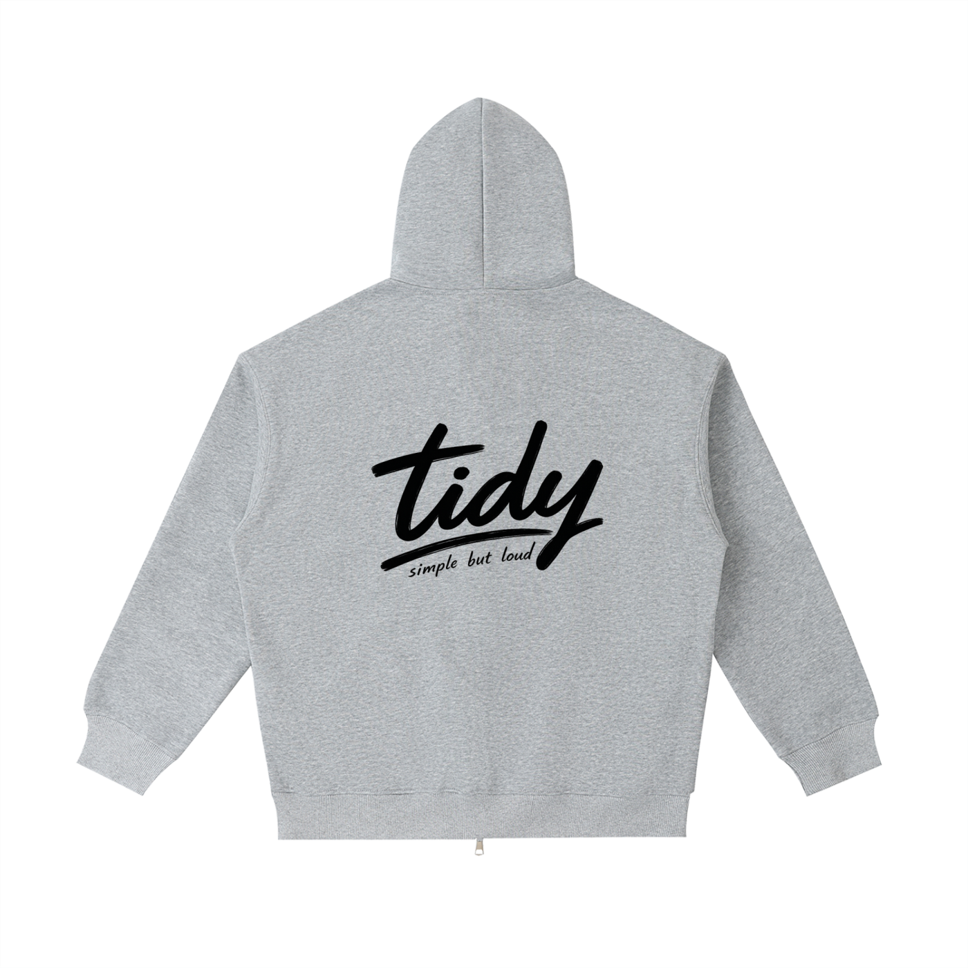 OG  Black Print Heavyweight Zip-Up Hoodie