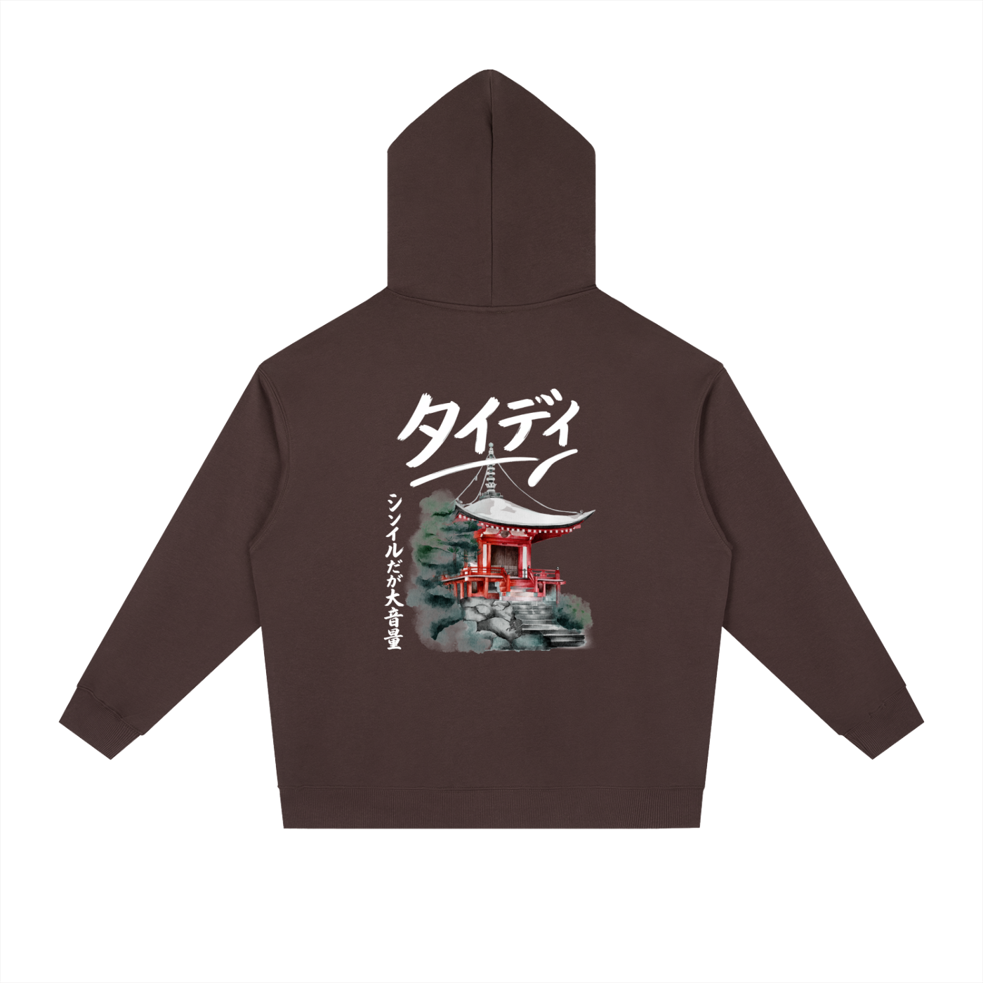 JP Temple White Print  Drop-Shoulder Hoodie