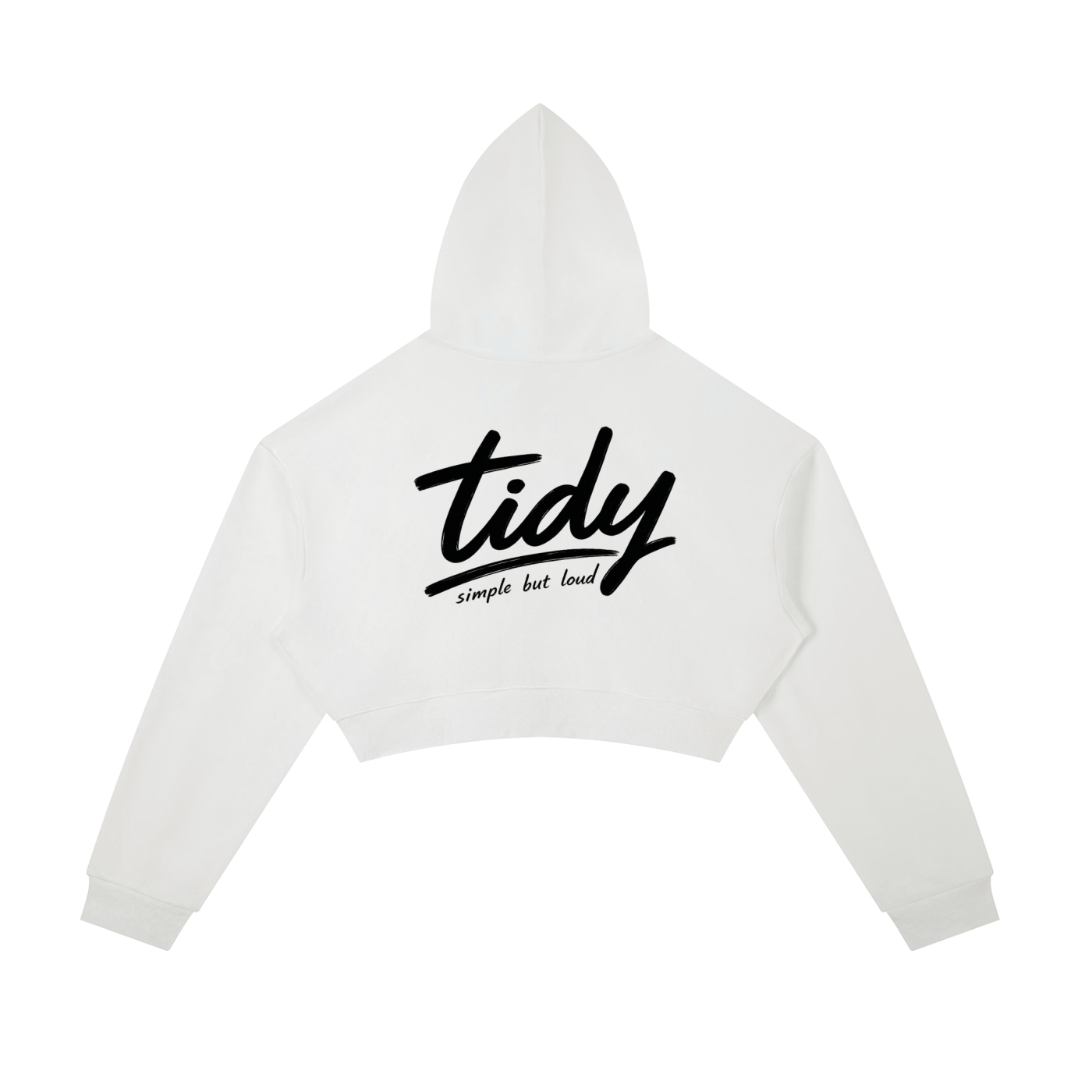OG Black Print Essential Cropped Zip-Up Hoodie
