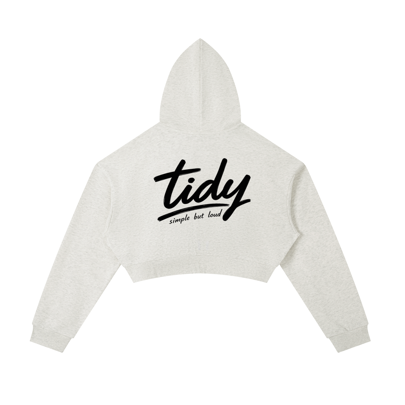 OG Black Print Essential Cropped Zip-Up Hoodie