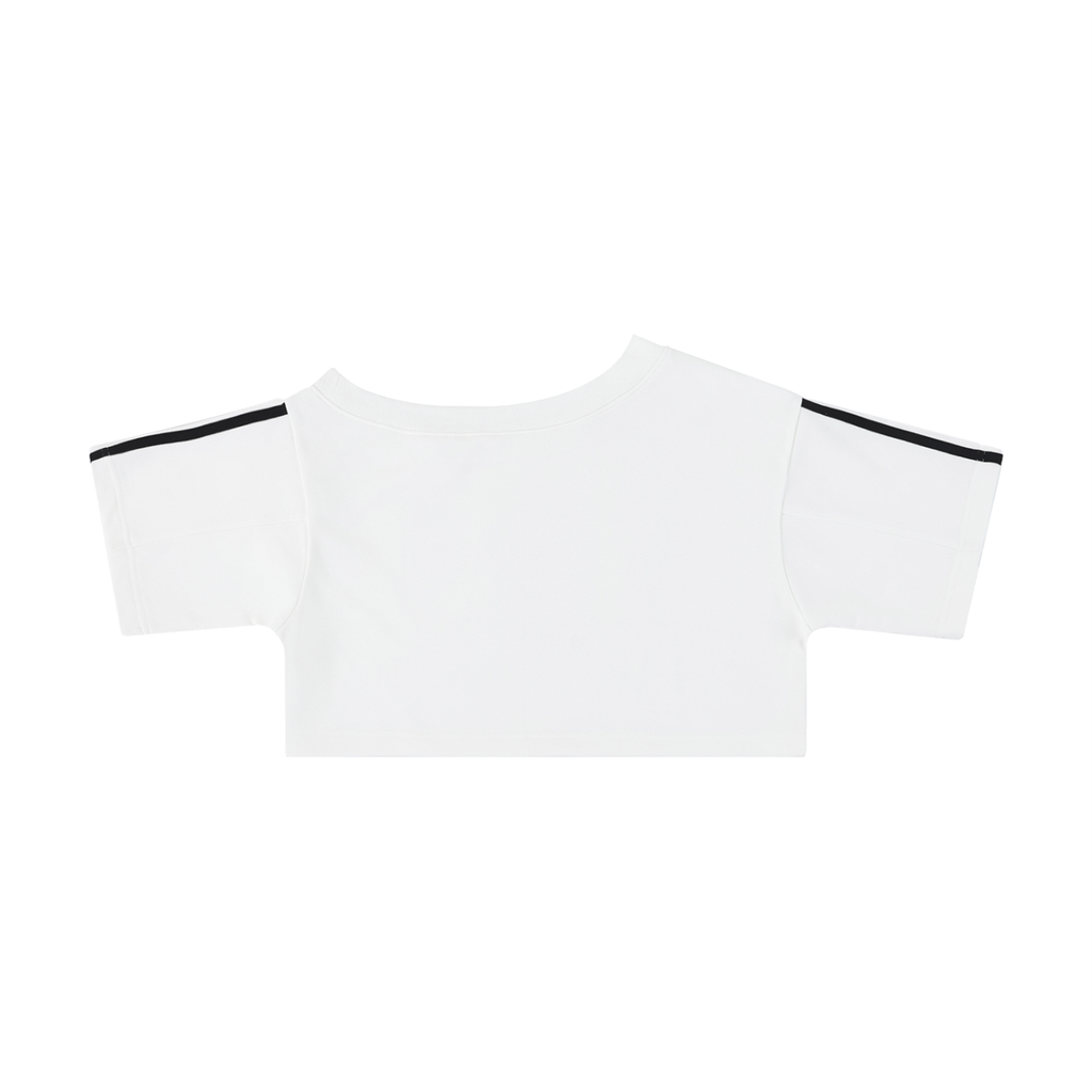 OG Black Print Off-the-Shoulder Crop T-Shirt