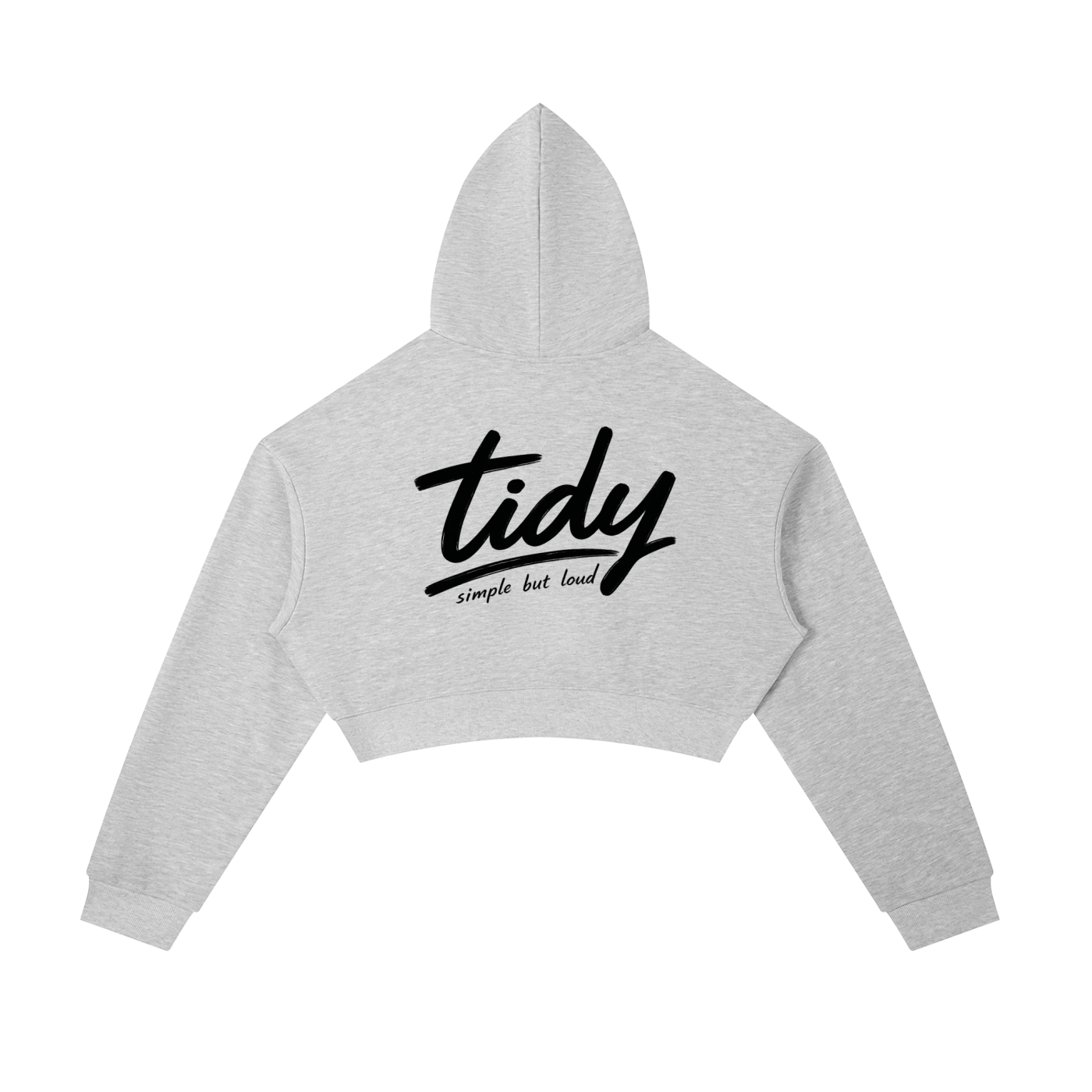 OG Black Print Essential Cropped Zip-Up Hoodie