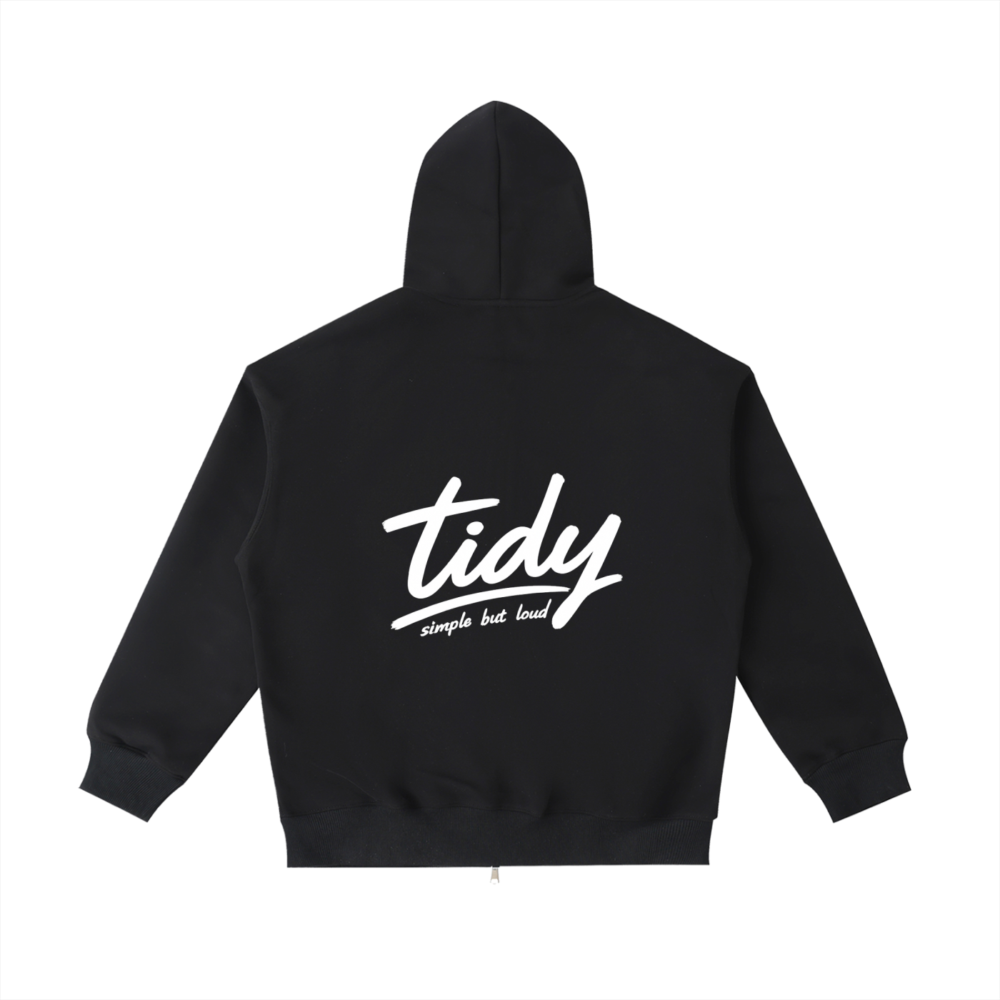 OG White Print Heavyweight Zip-Up Hoodie