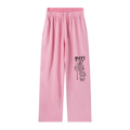 JP  Dragon Black Print Women's Washed Waist Pants