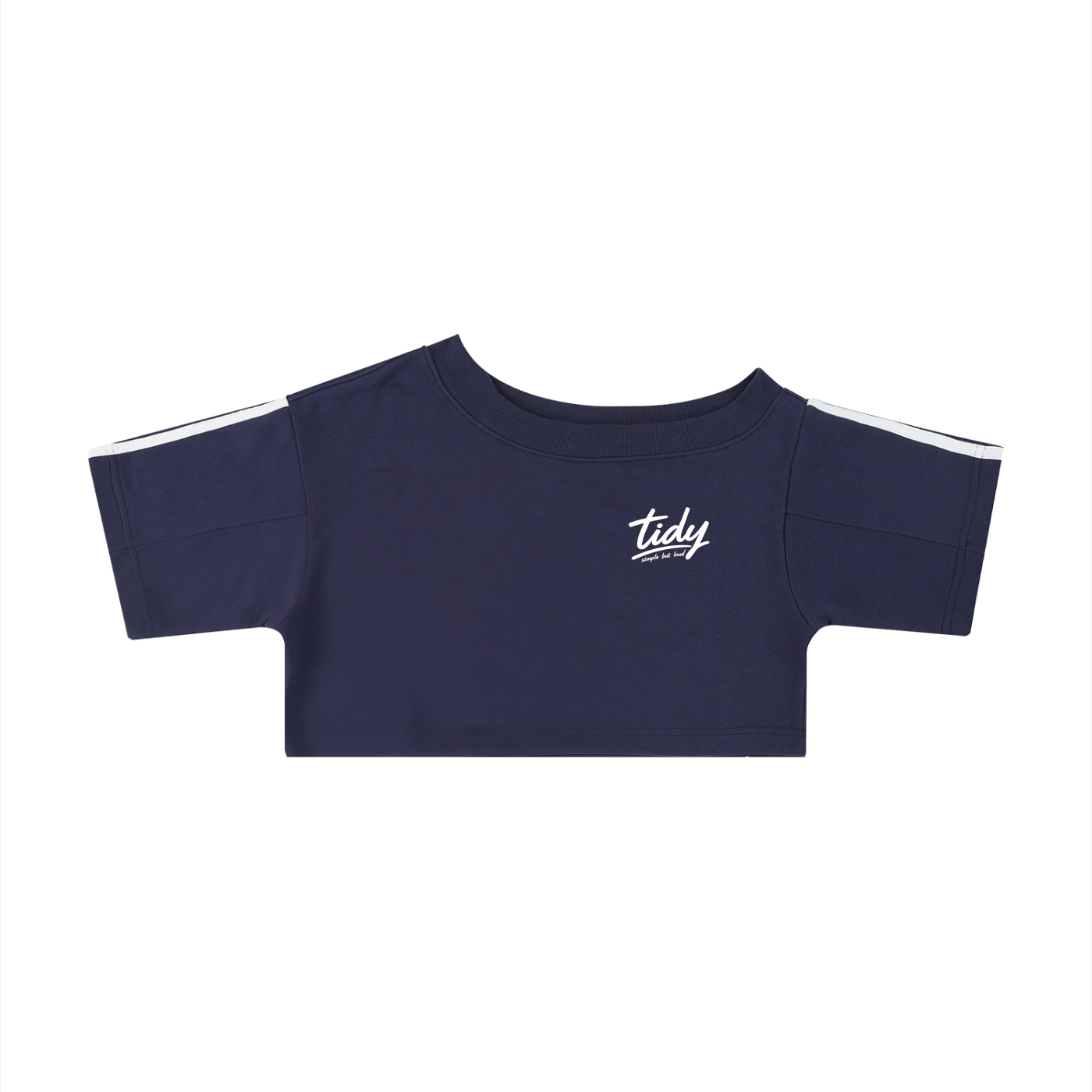 OG Collection White Print Off-the-Shoulder Crop T-Shirt