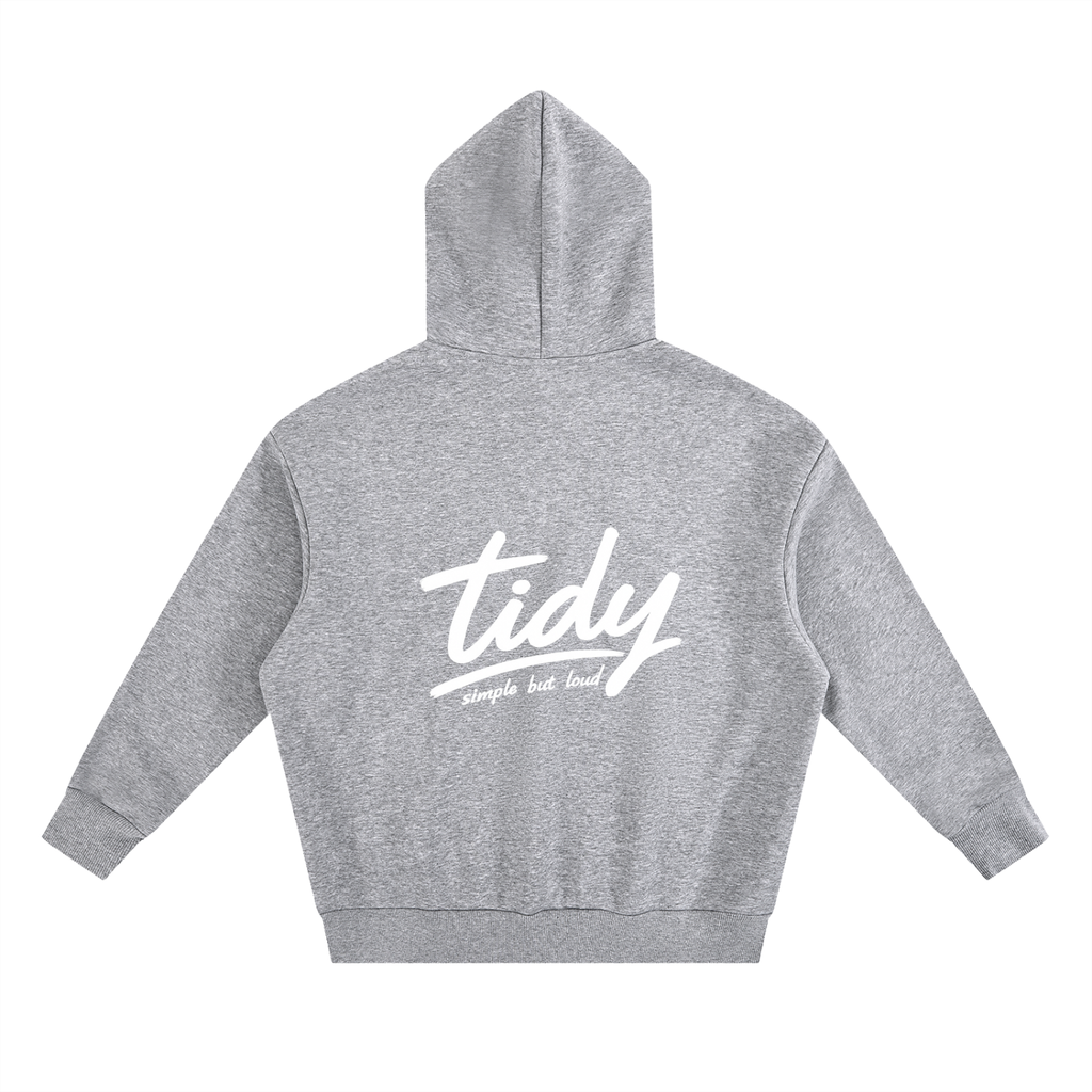 OG  White Print Heavyweight Boxy Fleece Hoodie