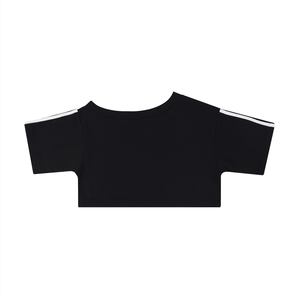 OG Collection White Print Off-the-Shoulder Crop T-Shirt
