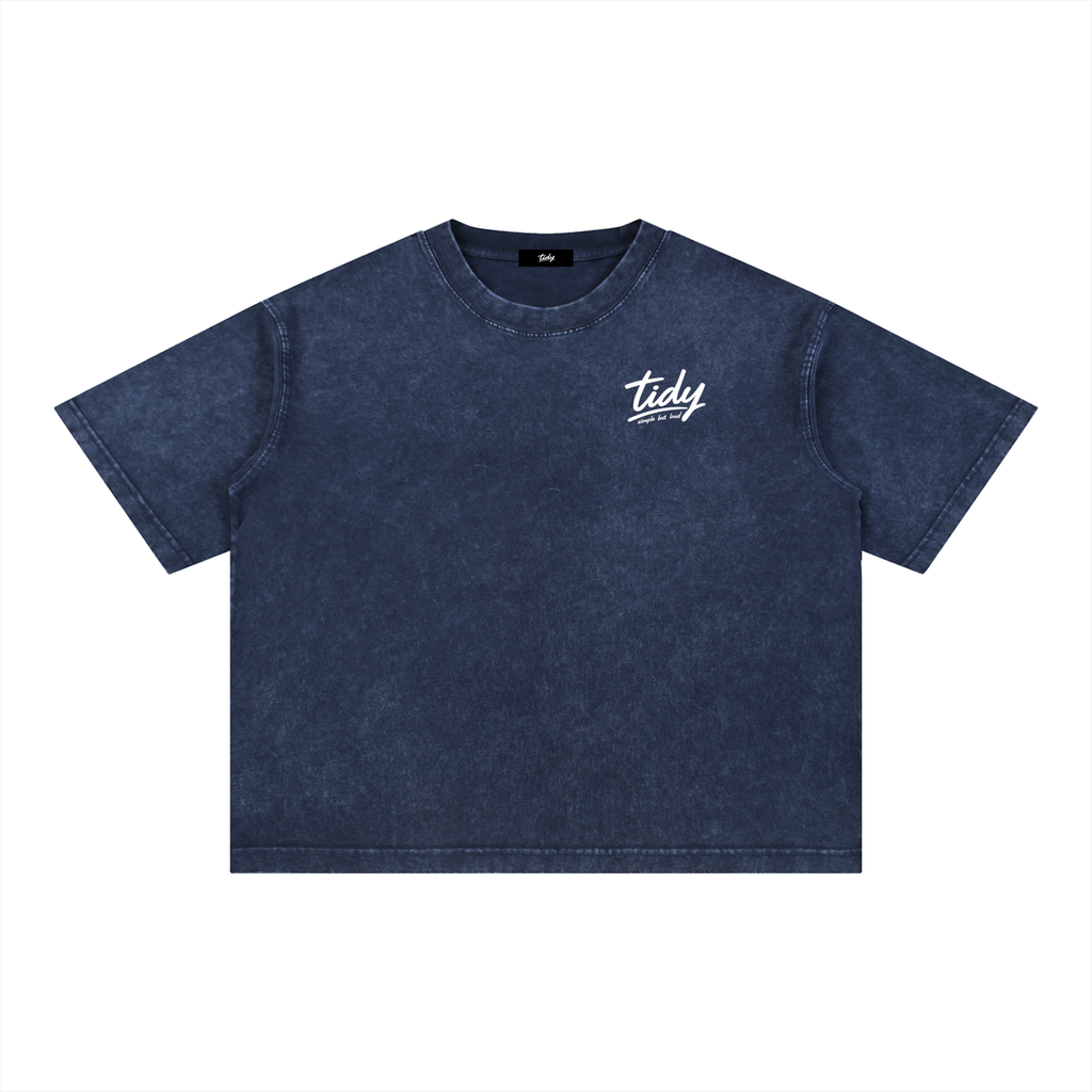 JP Dragon White Print Mineral WashT-Shirt