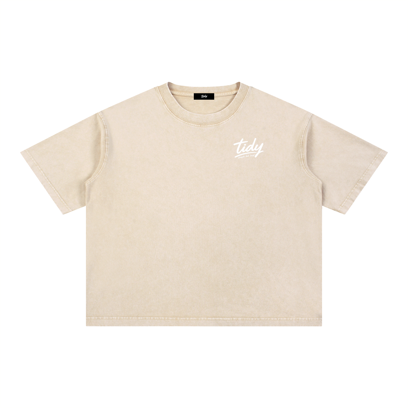 JP MT Fuji White Print Mineral Wash T-Shirt