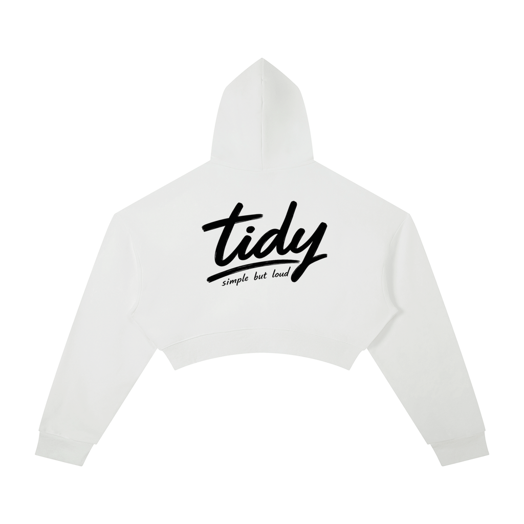 OG Collection Black Print Cropped Hoodie