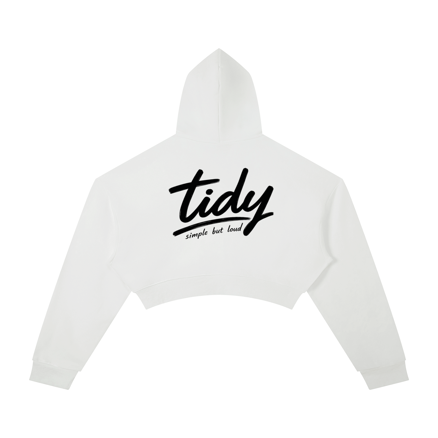 OG Collection Black Print Cropped Hoodie