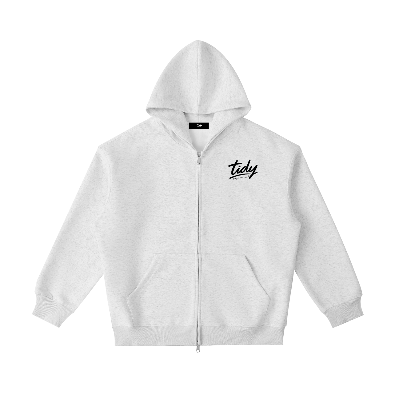 JP Temple Black Print Zip Up Hoodie