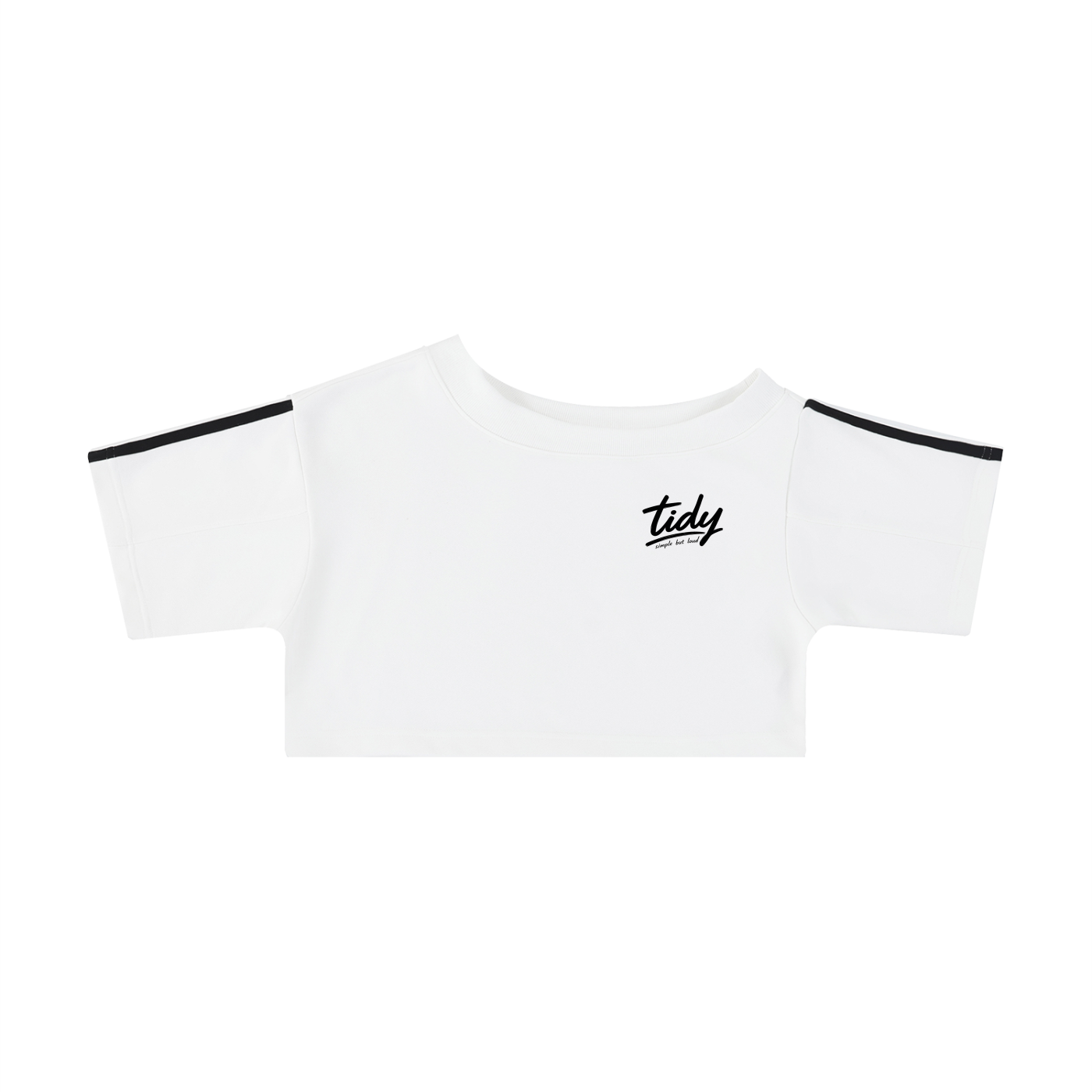 OG Black Print Off-the-Shoulder Crop T-Shirt