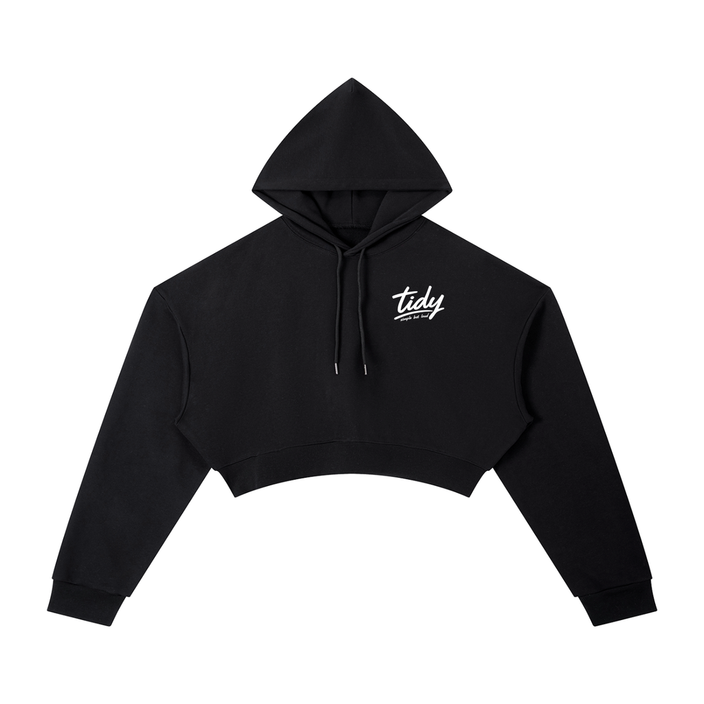 OG Collection White Print Cropped Hoodie