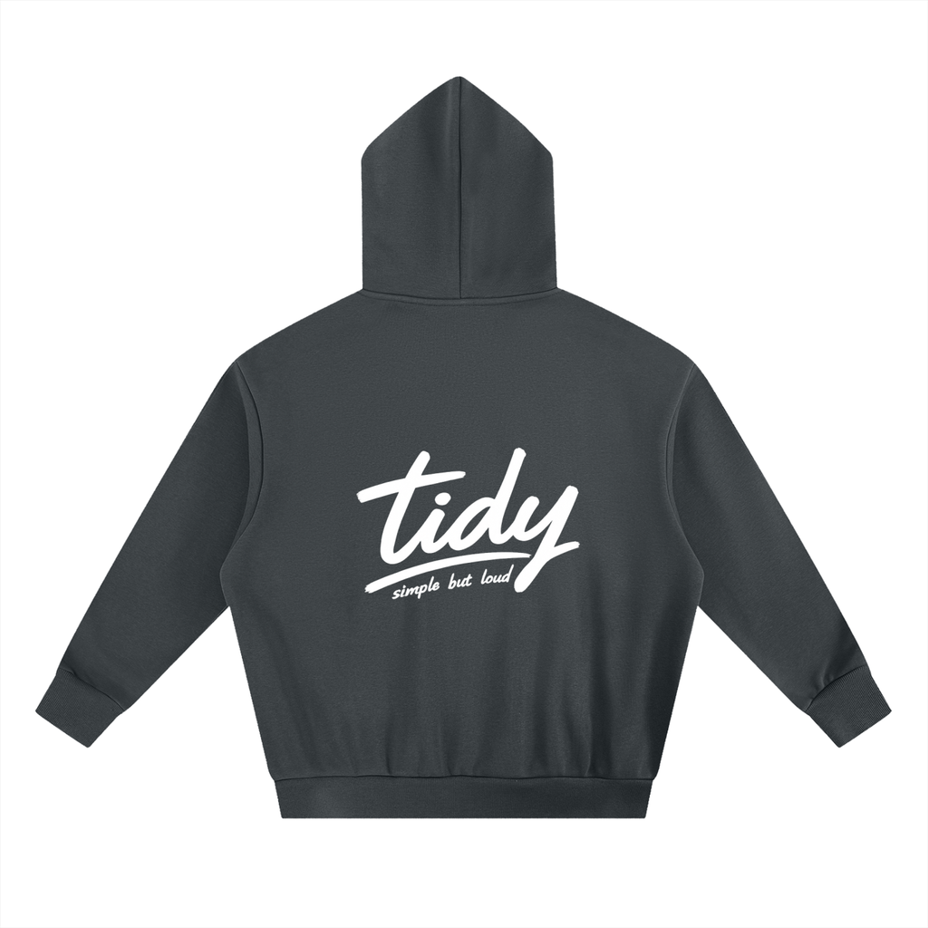 OG  White Print Heavyweight Boxy Fleece Hoodie
