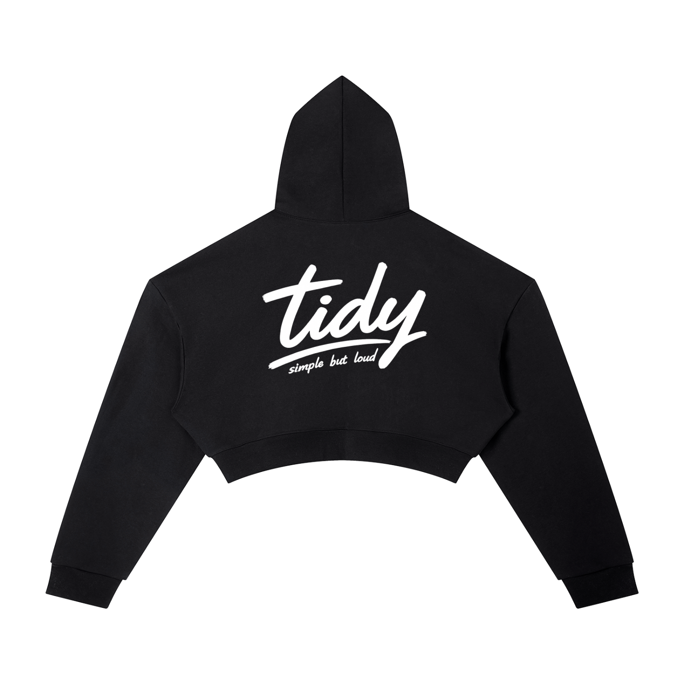 OG Collection White Print Cropped Hoodie