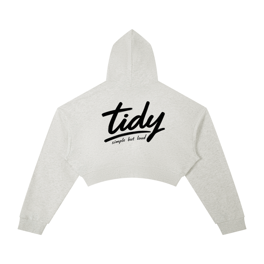 OG Collection Black Print Cropped Hoodie