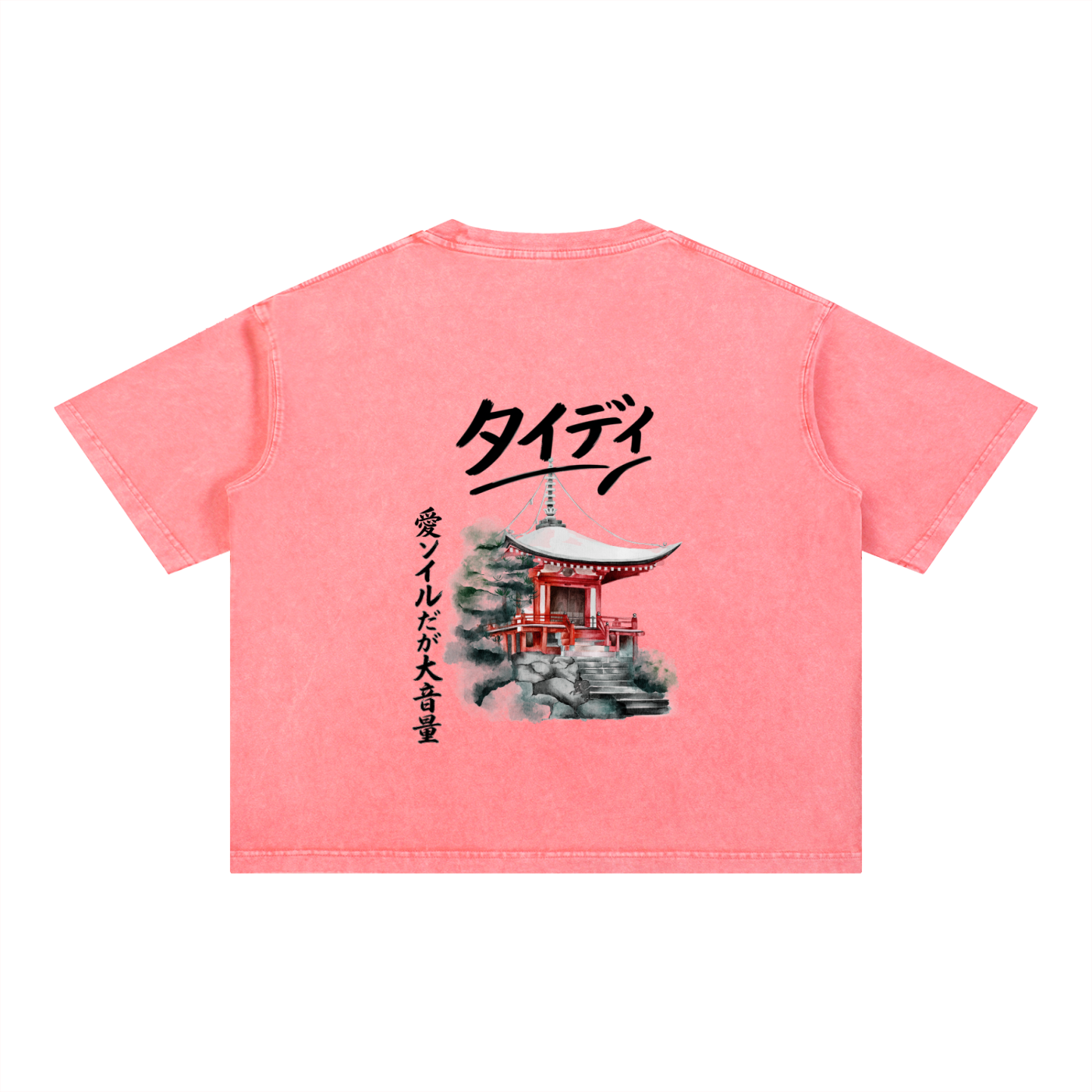 JP Temple Black Print Mineral Wash T-Shirt