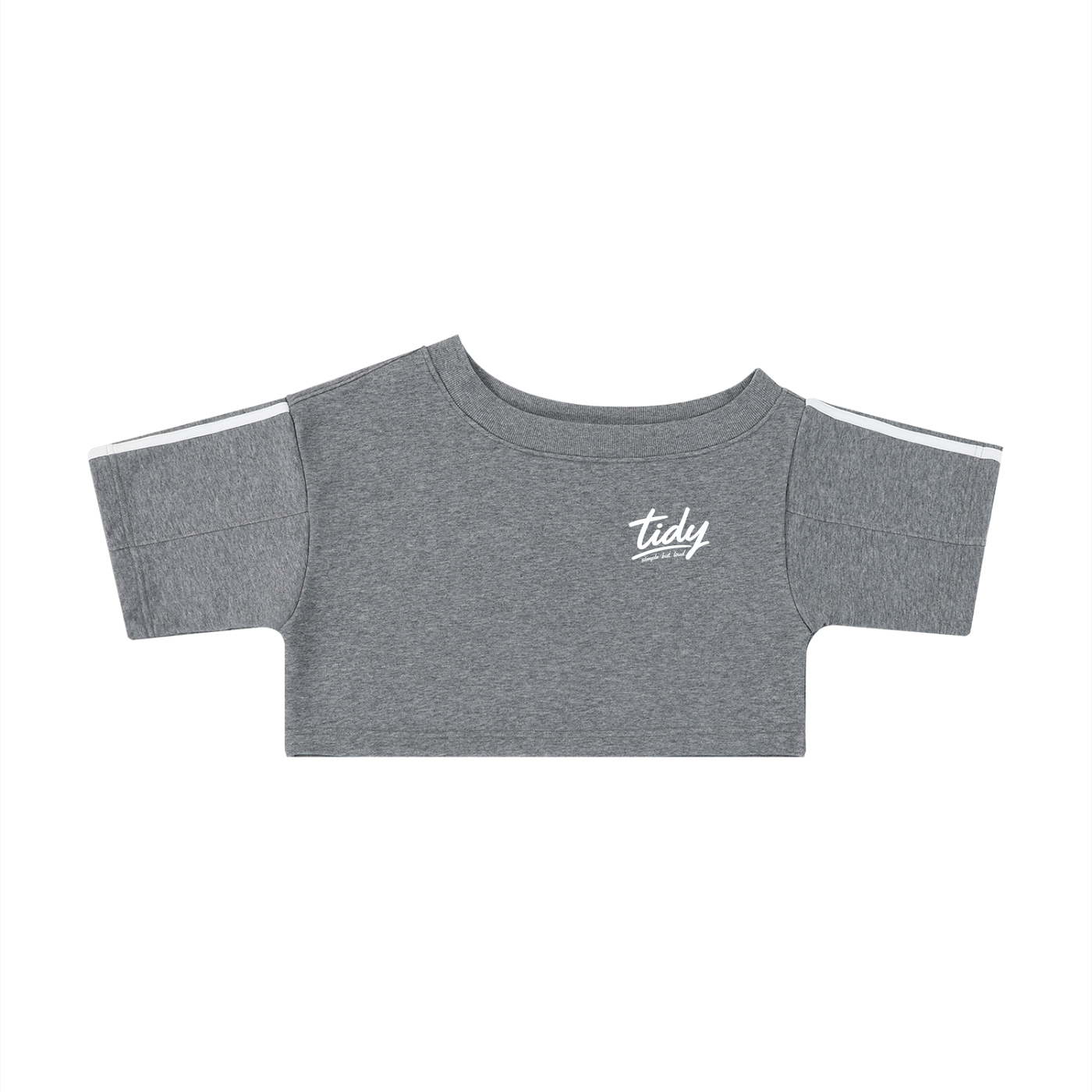 OG Collection White Print Off-the-Shoulder Crop T-Shirt