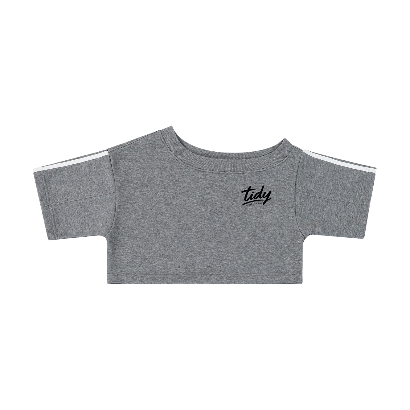 OG Black Print Off-the-Shoulder Crop T-Shirt