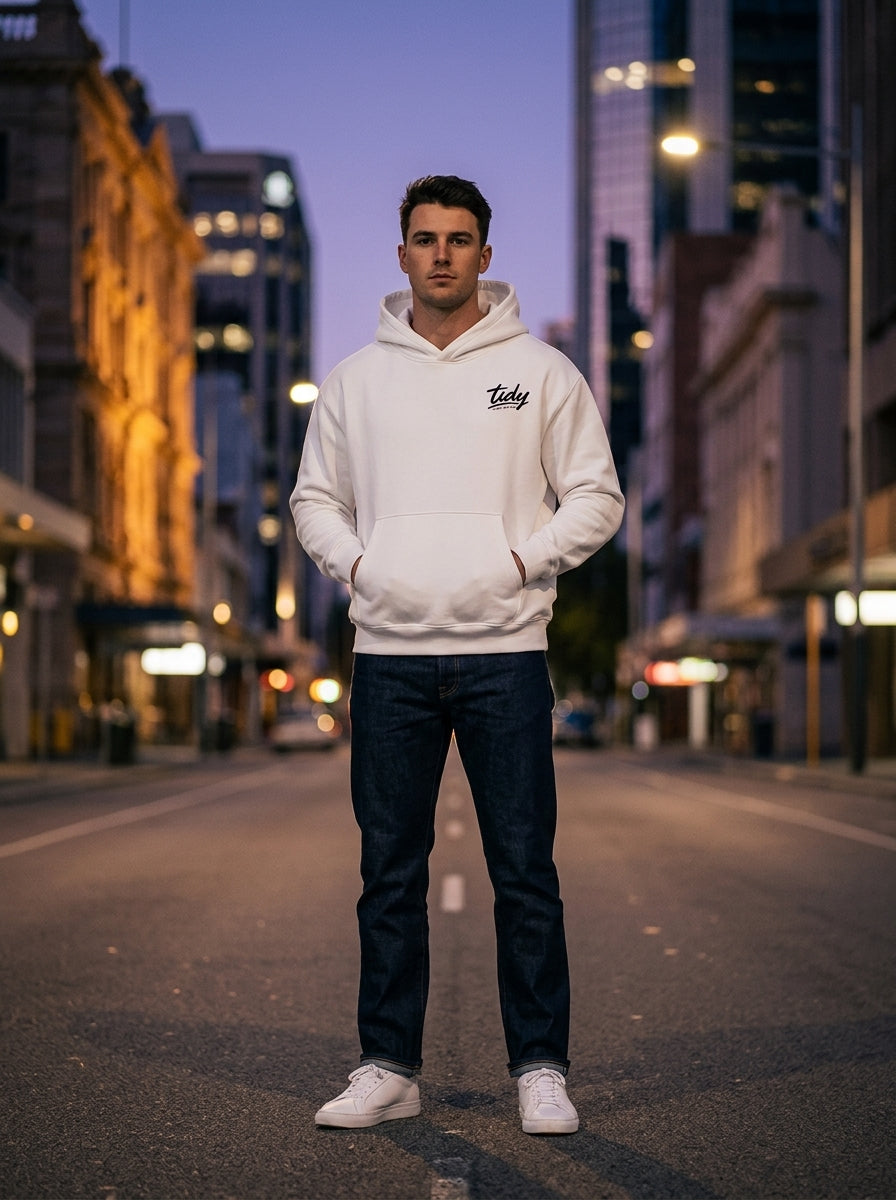 Tidy Originals Heavyweight Hoodie — Black Logo