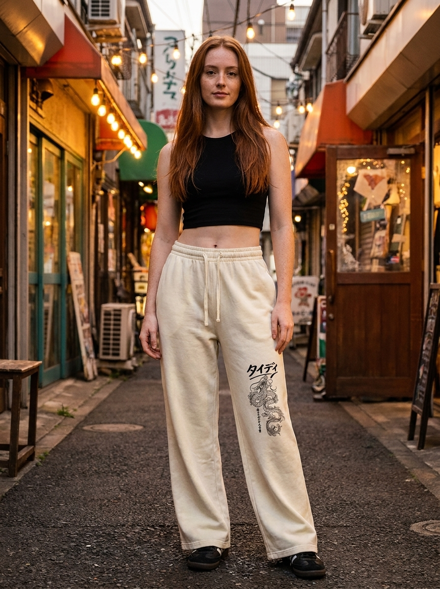 Dragon Women's Washed Pants Black Logo — editorial lifestyle shot 1