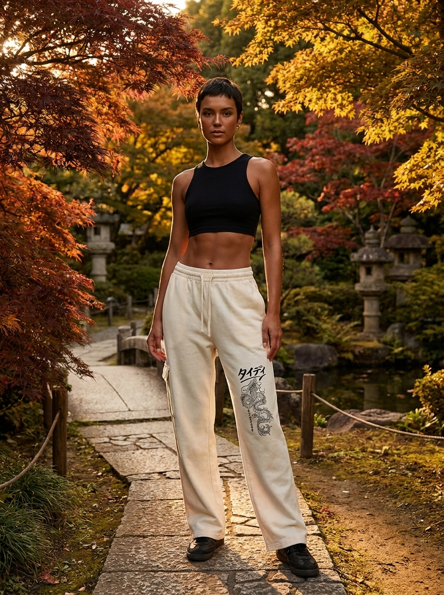 Dragon Women's Washed Pants Black Logo — editorial lifestyle shot 2