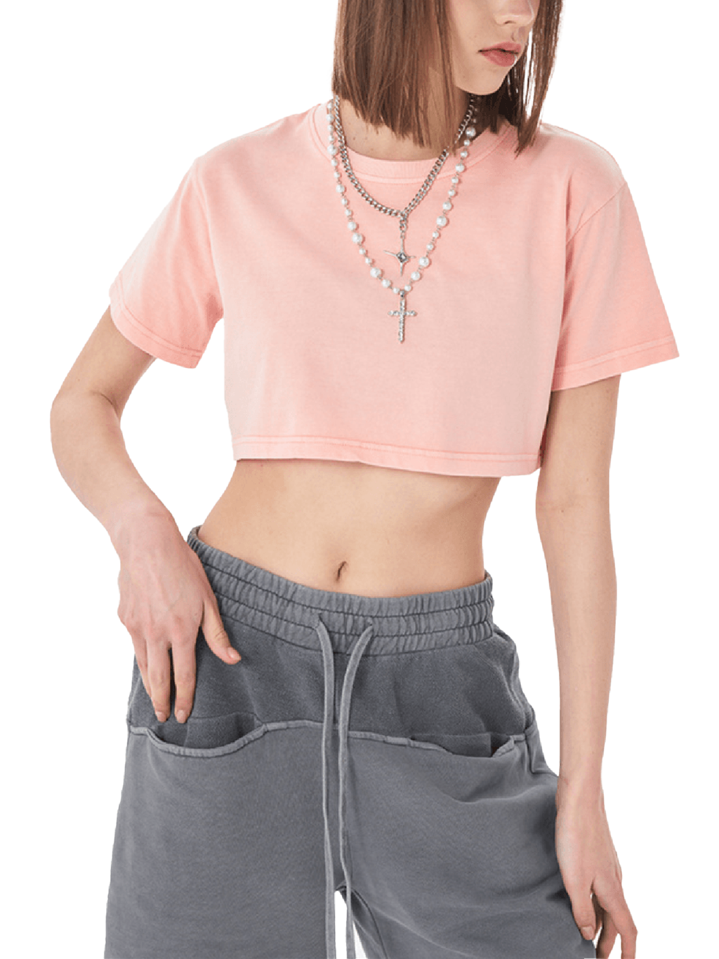 OG Collection White Print Crop Top