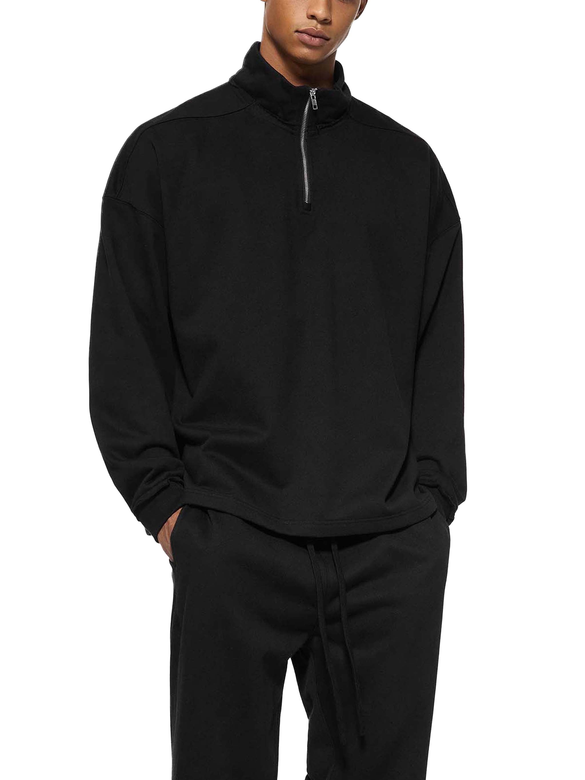 OG Collection Black Print Quarter-Zip Sweatshirt