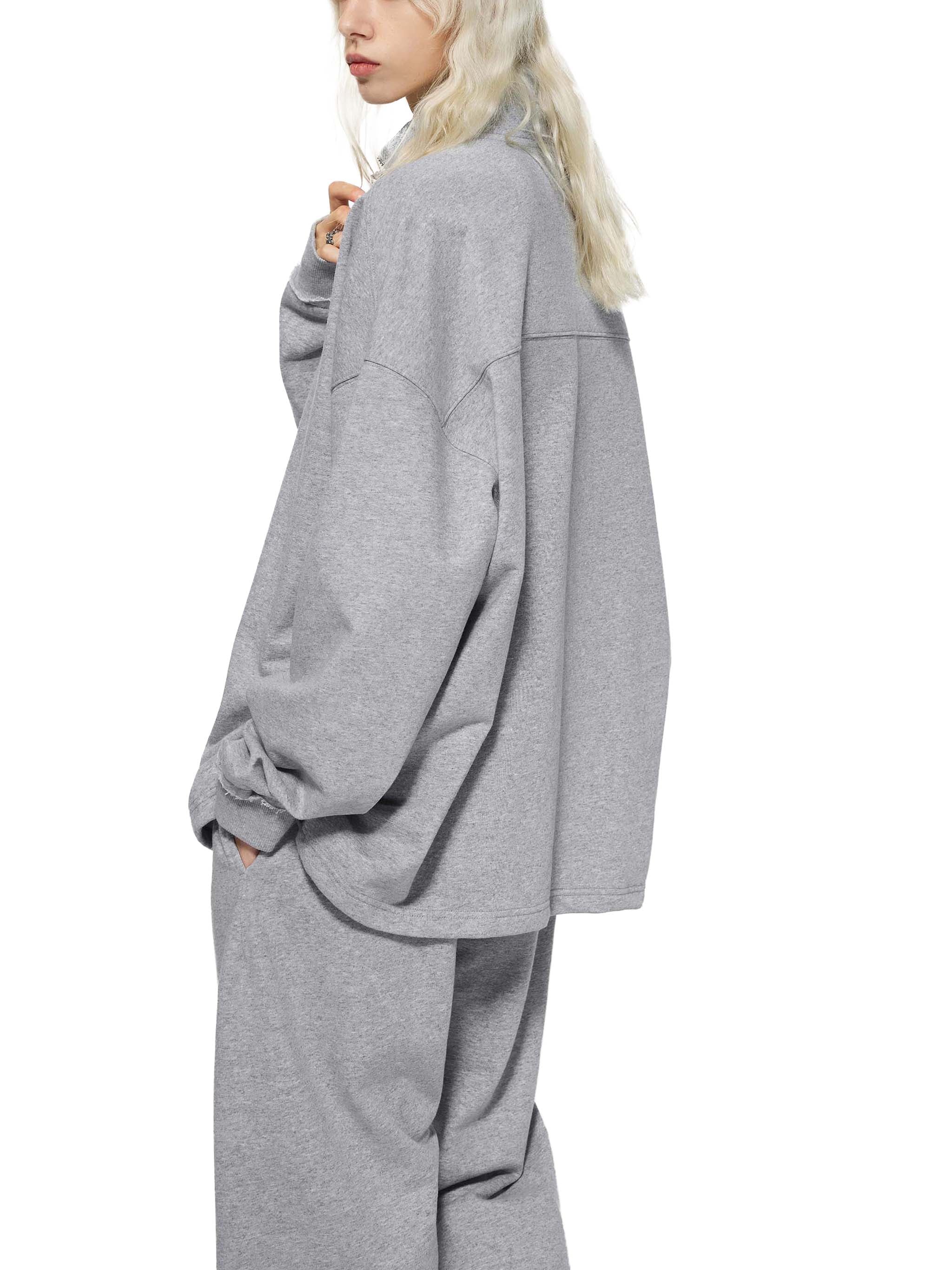 OG Collection White Print Quarter-Zip Sweatshirt