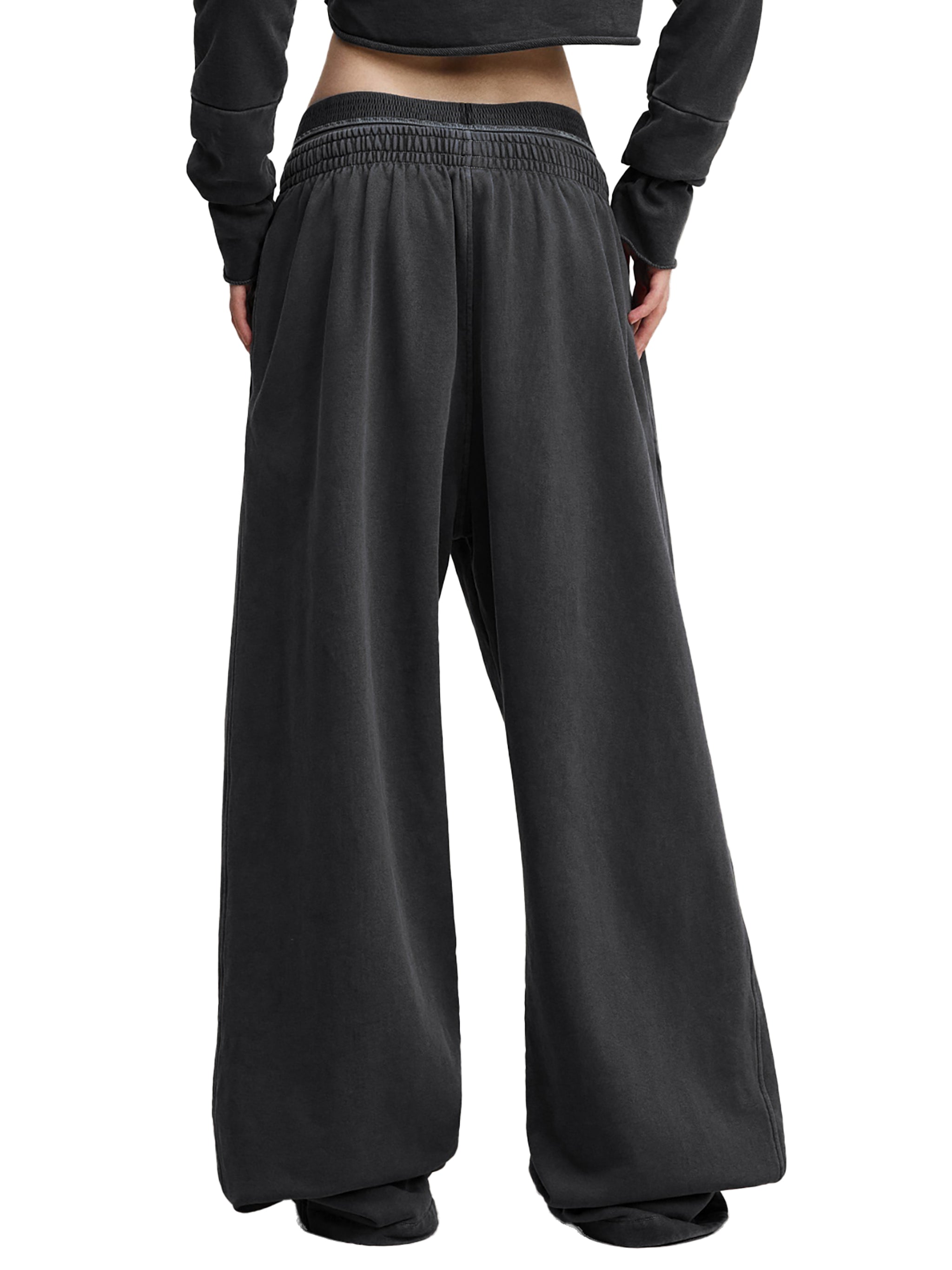 JP Dragon White Print Women's Washed Waist Pants