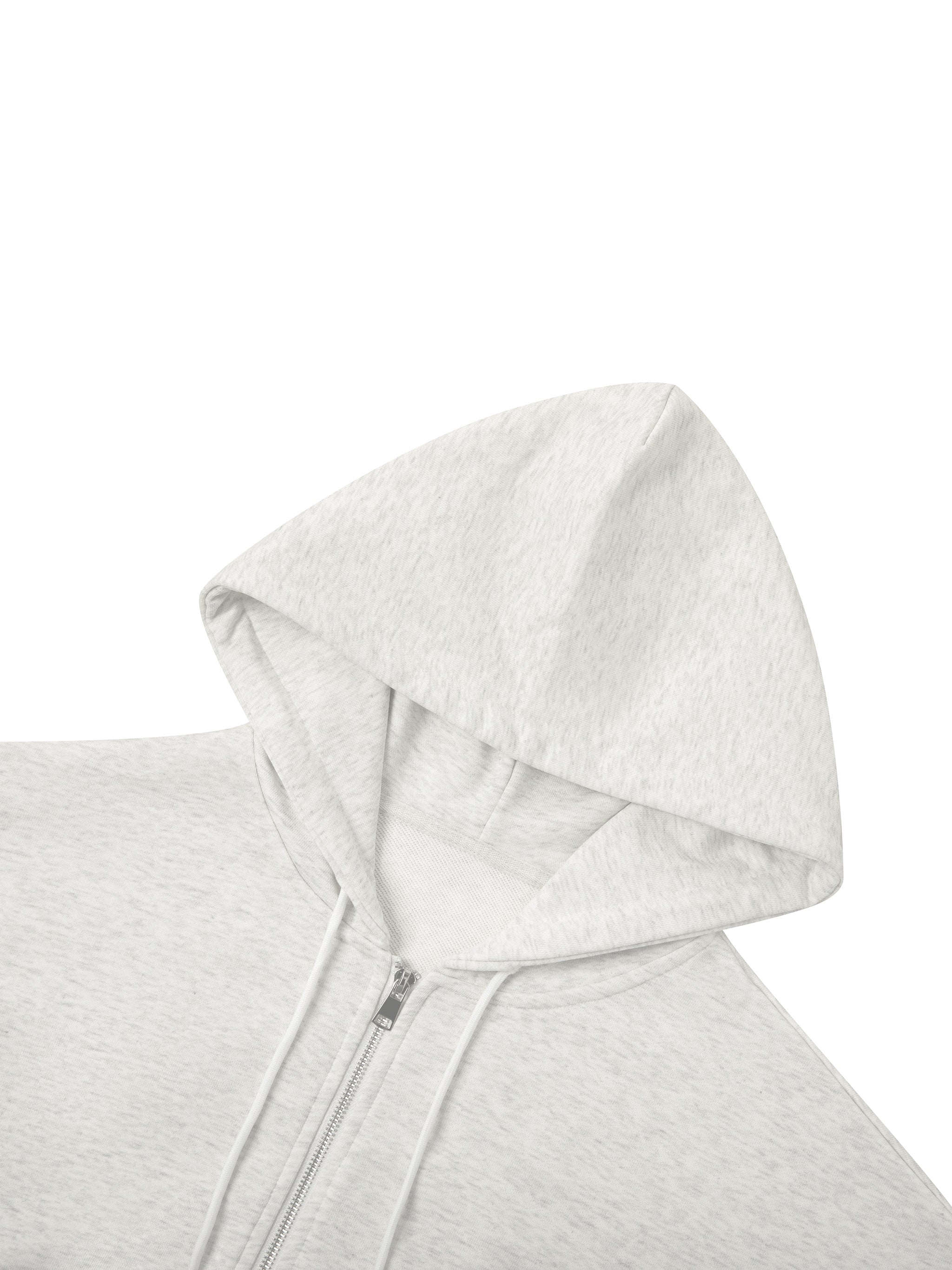 OG Black Print Essential Cropped Zip-Up Hoodie