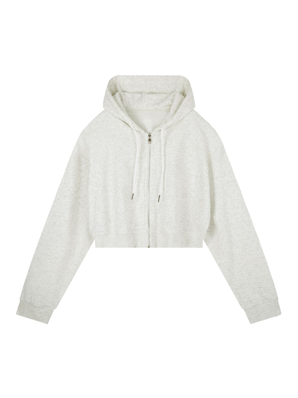 OG Black Print Essential Cropped Zip-Up Hoodie