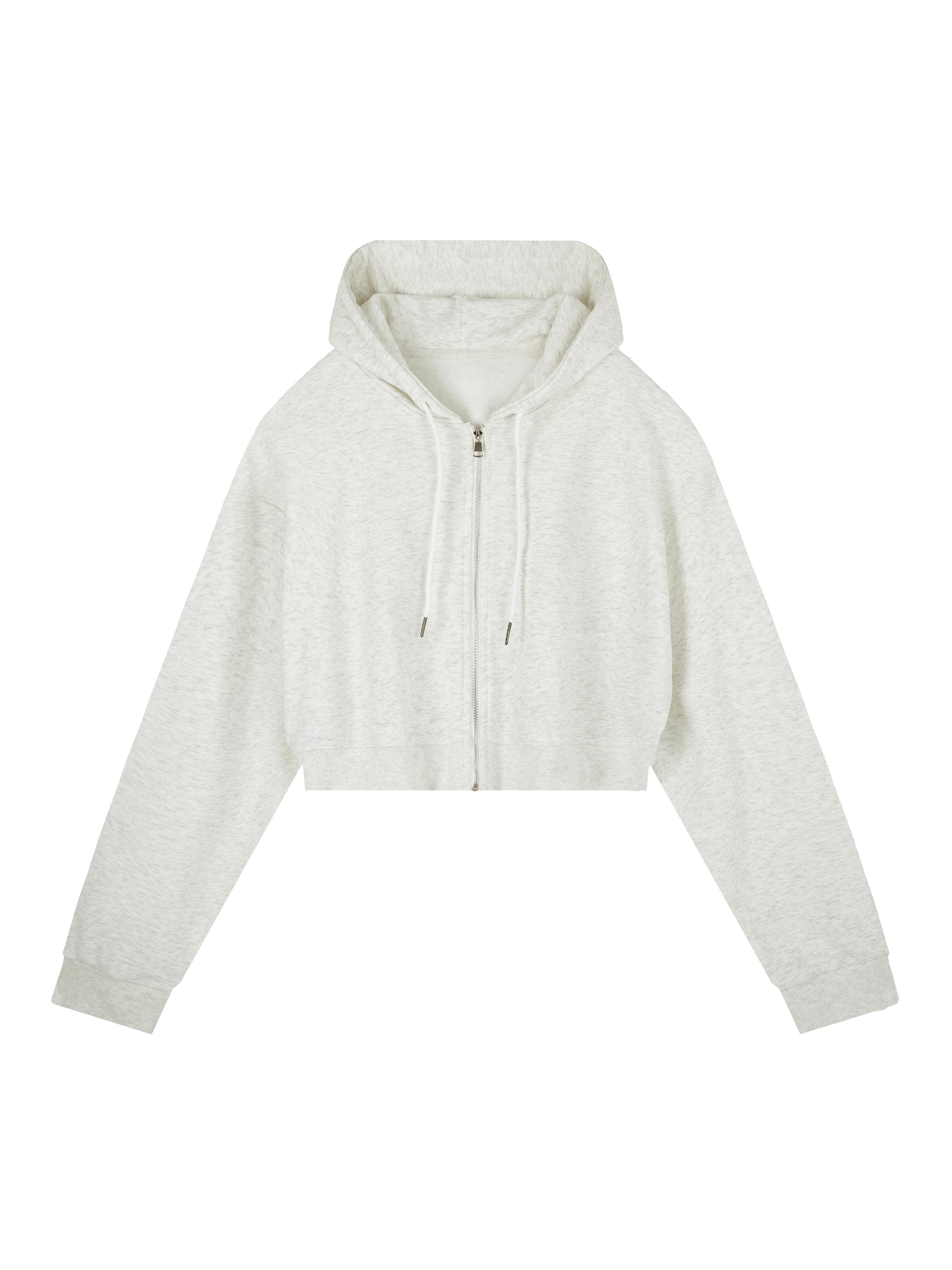 OG Black Print Essential Cropped Zip-Up Hoodie