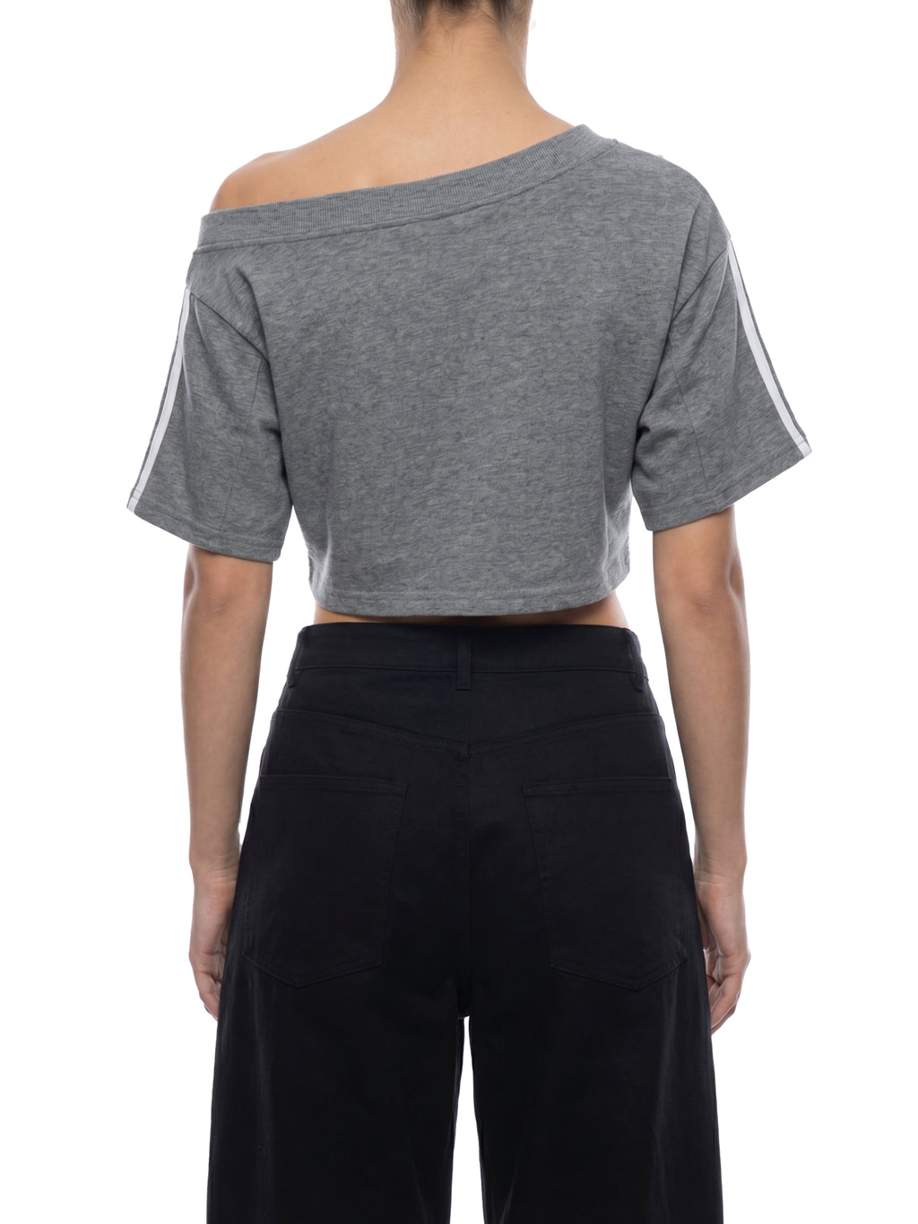 OG Black Print Off-the-Shoulder Crop T-Shirt